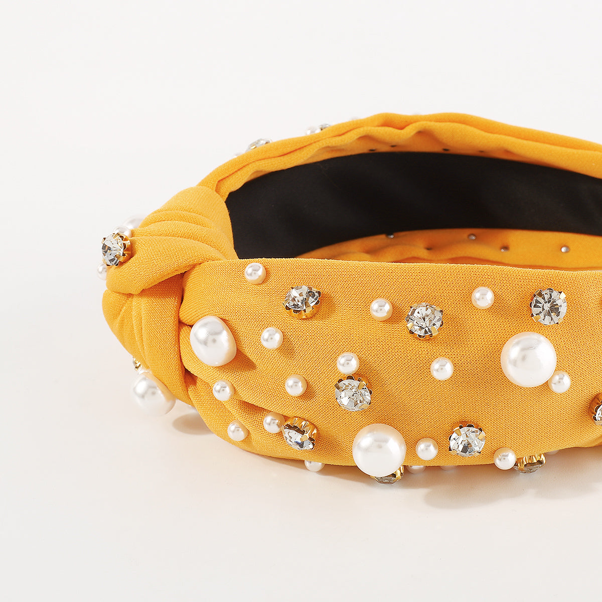 F4840 Luxury Rhinestone Pearl TopKnot Baroque Headband