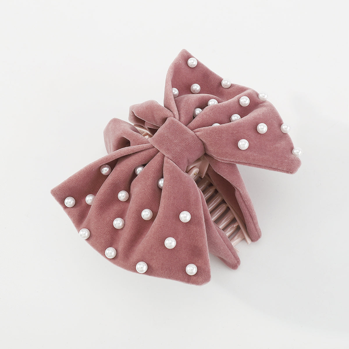 F5263 Full Pearls Big Bow Hair Claw Clips