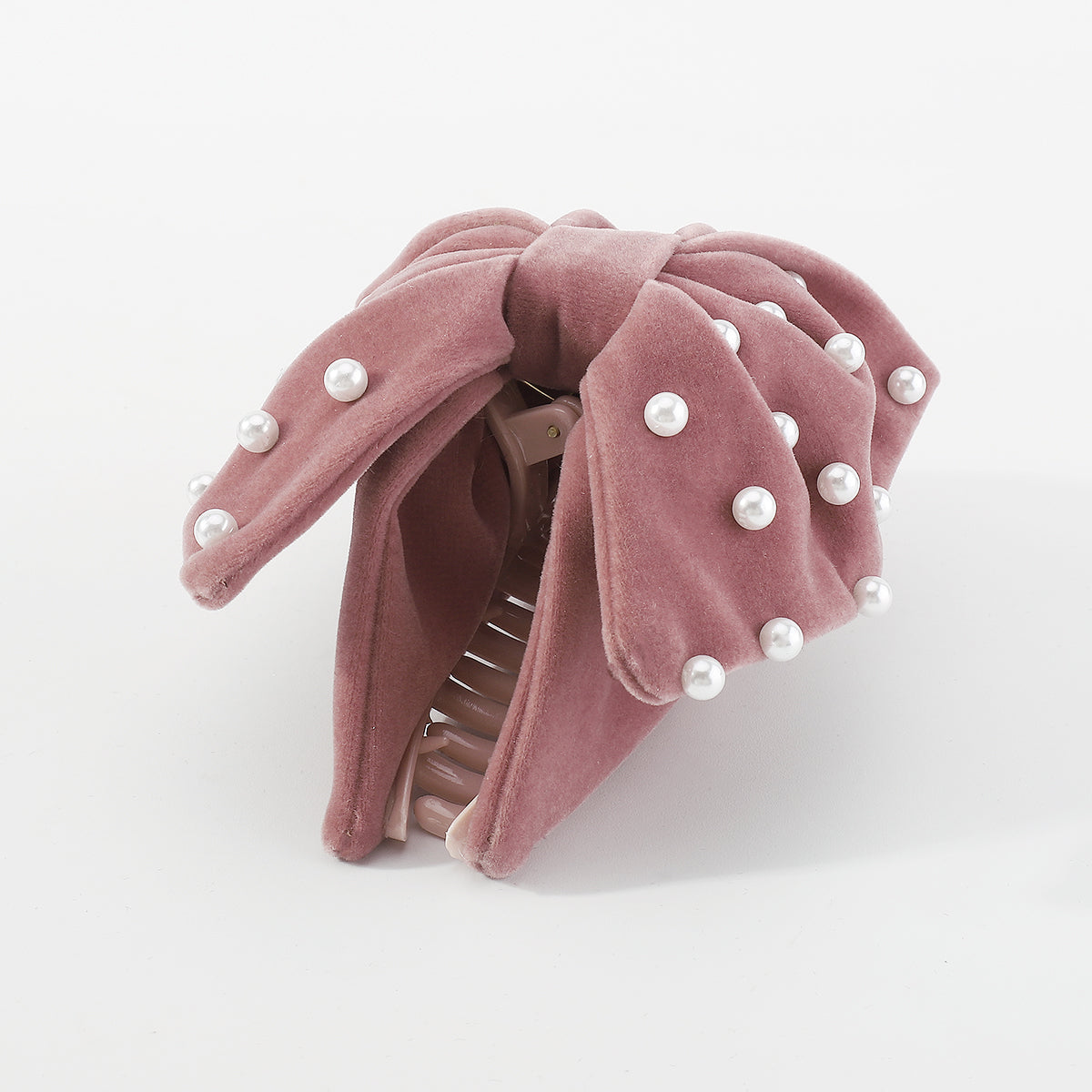 F5263 Full Pearls Big Bow Hair Claw Clips