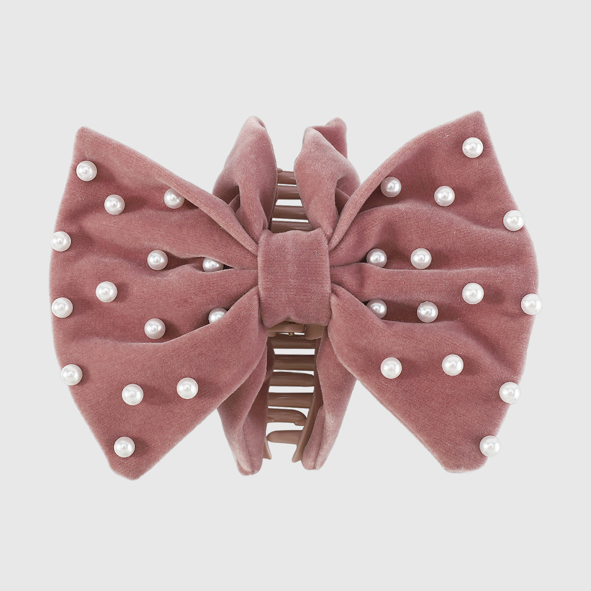 F5263 Full Pearls Big Bow Hair Claw Clips