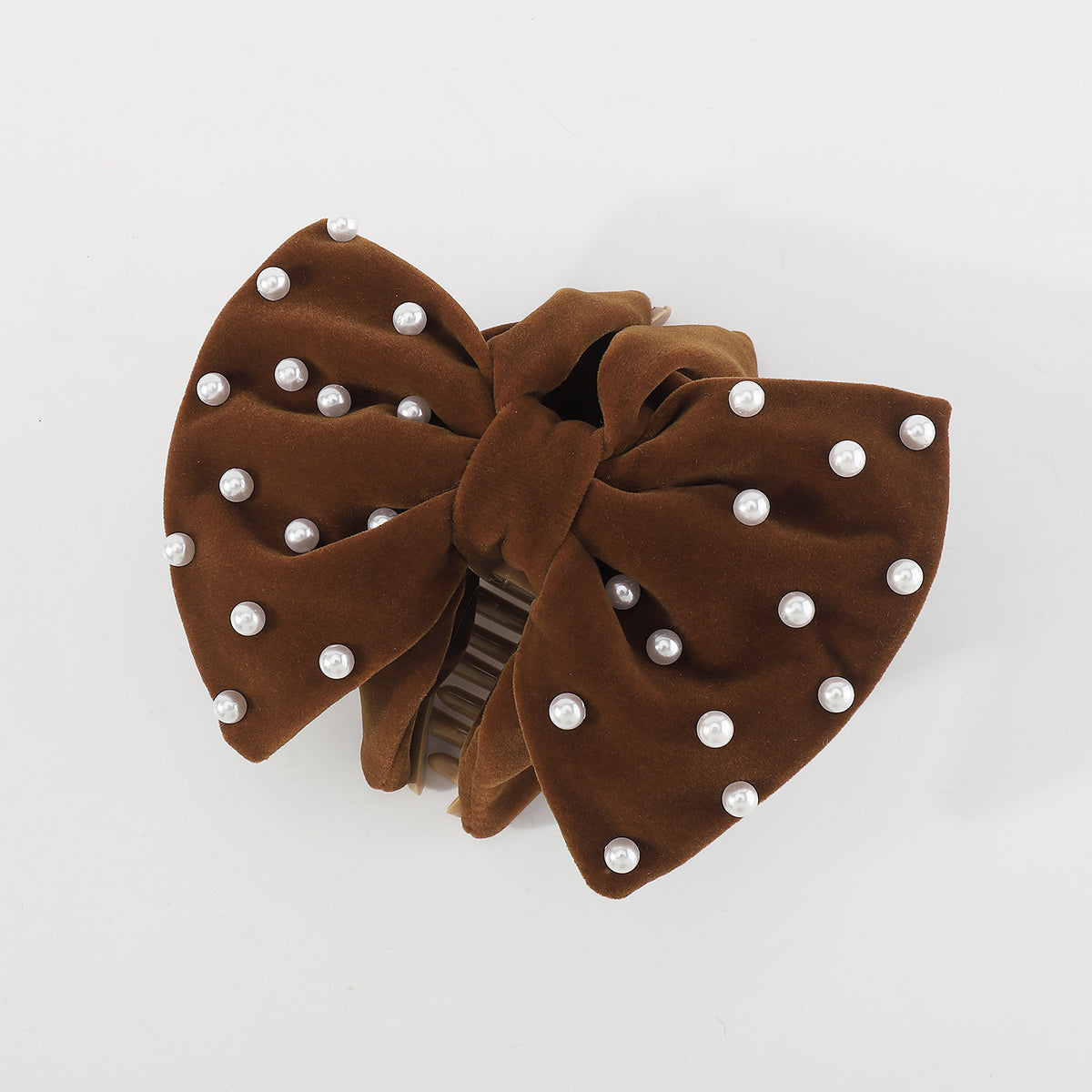 F5263 Full Pearls Big Bow Hair Claw Clips