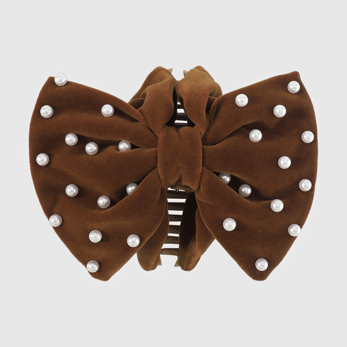F5263 Full Pearls Big Bow Hair Claw Clips