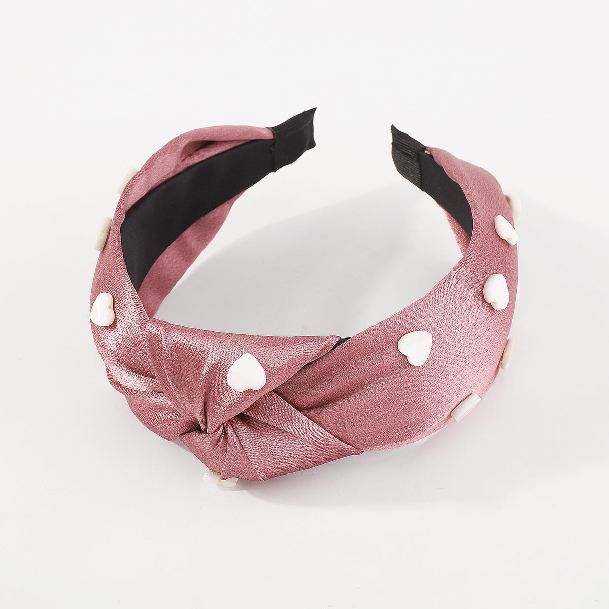 F5624 Mother's Day Satin w/Resin Heart Topknot Headband