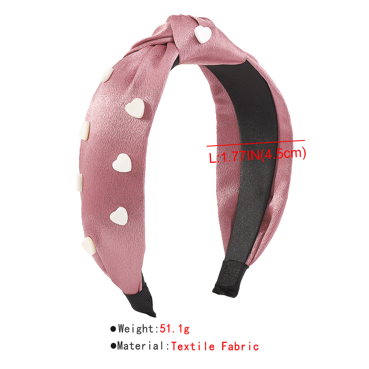 F5624 Mother's Day Satin w/Resin Heart Topknot Headband