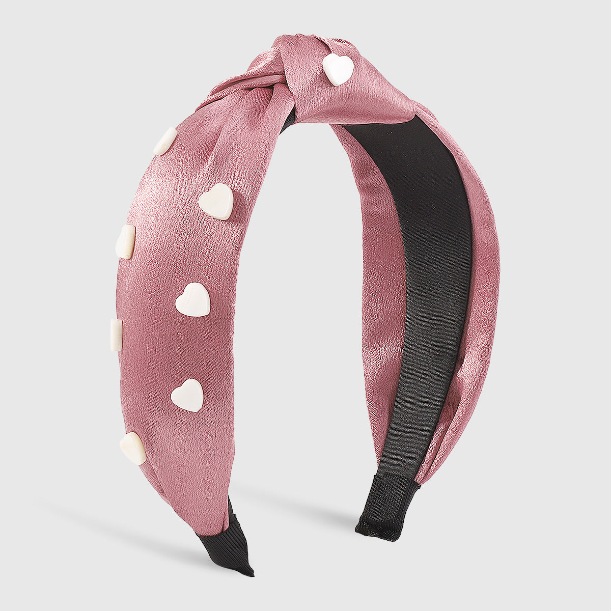 F5624 Mother's Day Satin w/Resin Heart Topknot Headband