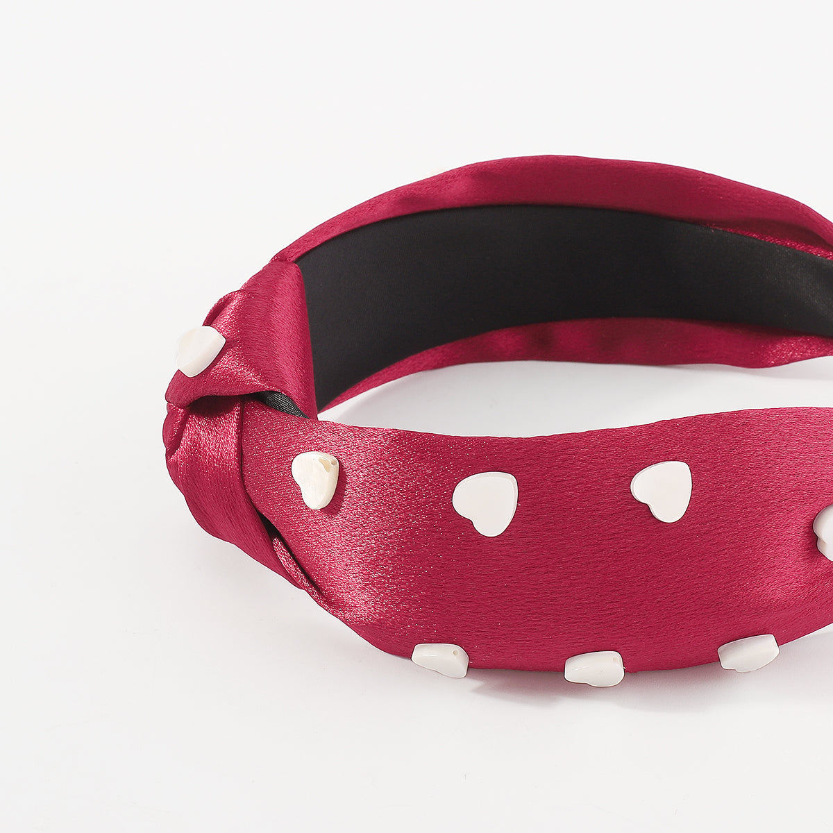 F5624 Mother's Day Satin w/Resin Heart Topknot Headband