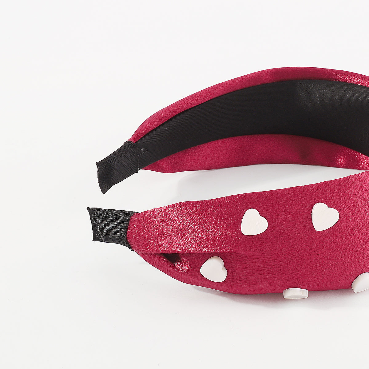 F5624 Mother's Day Satin w/Resin Heart Topknot Headband