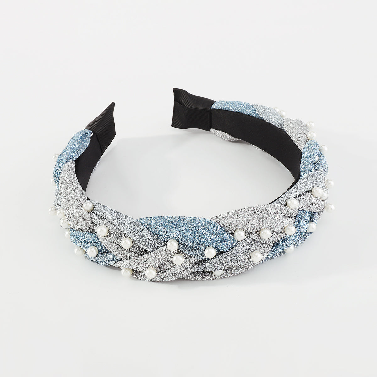 F5688 Shiny Metallic Braids w/Pearl Headbands