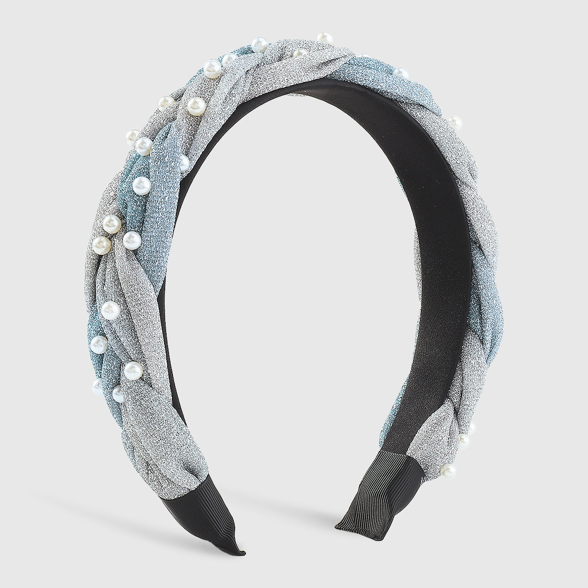 F5688 Shiny Metallic Braids w/Pearl Headbands