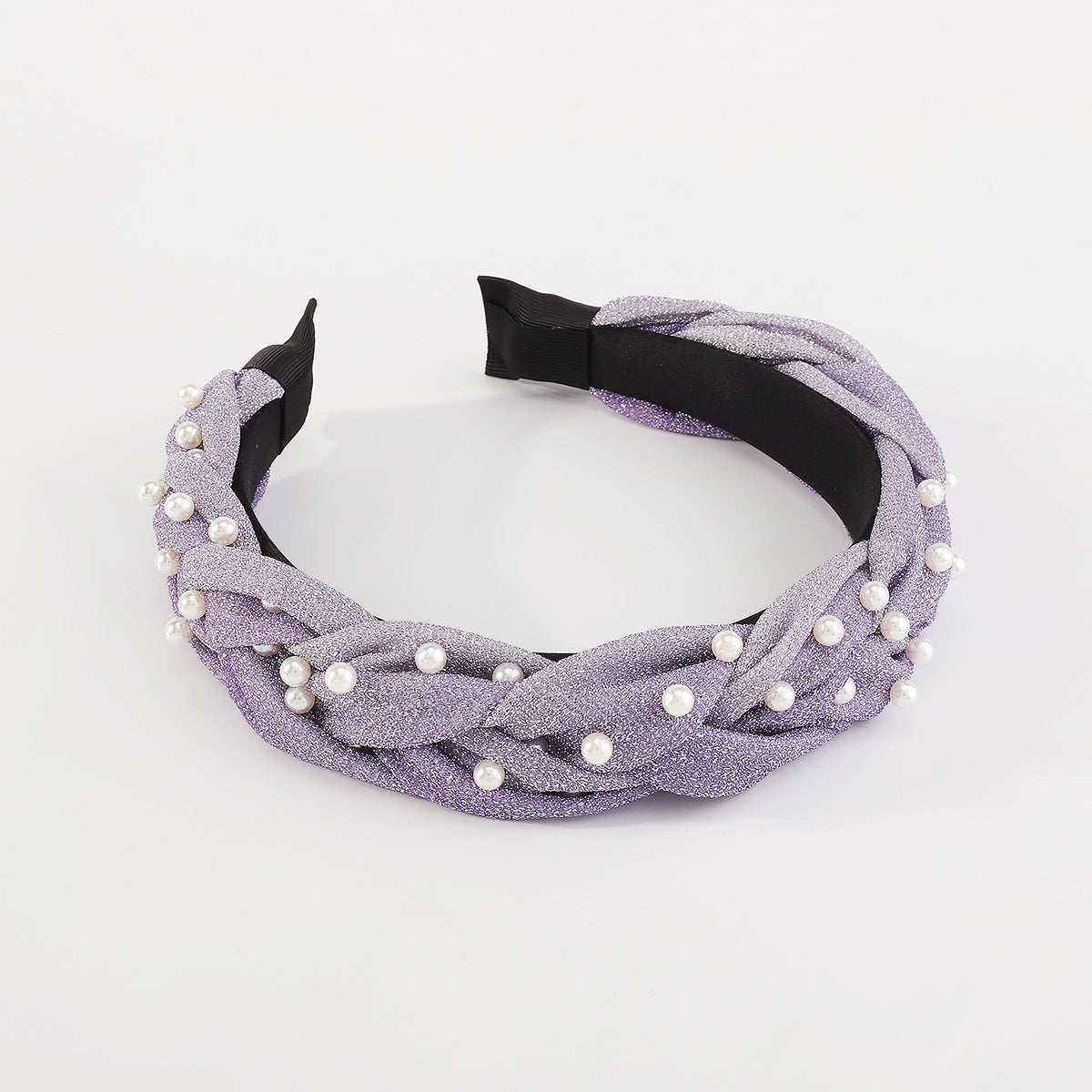 F5688 Shiny Metallic Braids w/Pearl Headbands