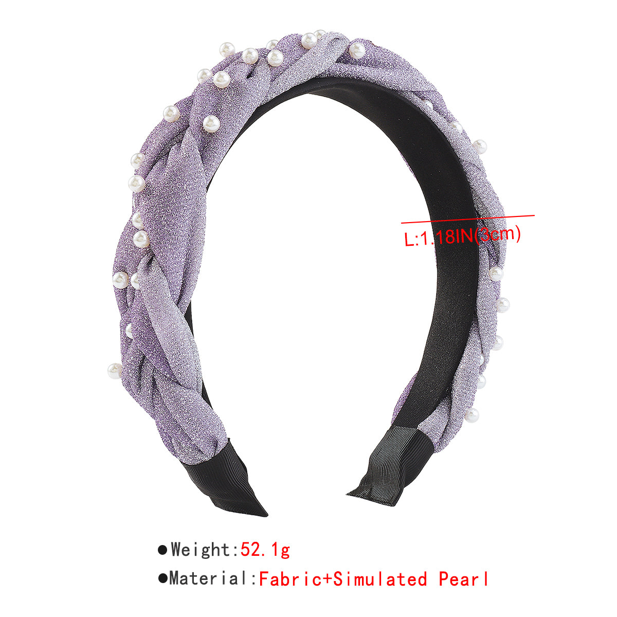 F5688 Shiny Metallic Braids w/Pearl Headbands