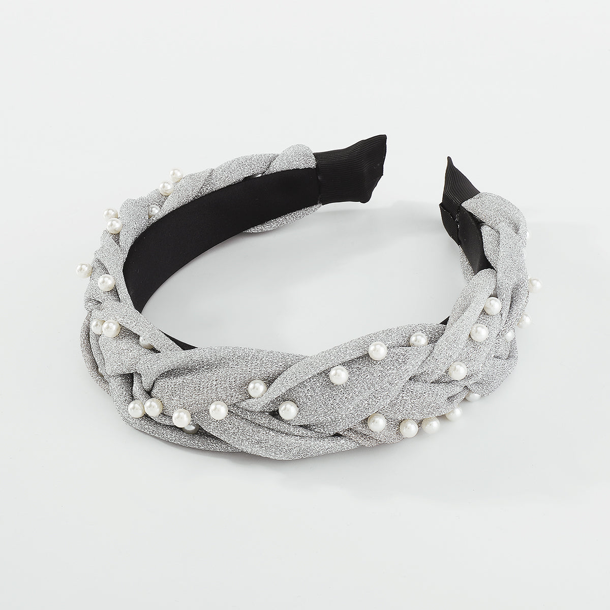F5688 Shiny Metallic Braids w/Pearl Headbands