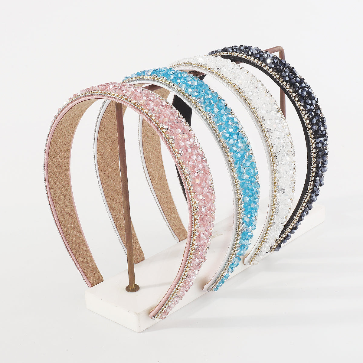 F5694 Beaded Rhinestone Lining Headband