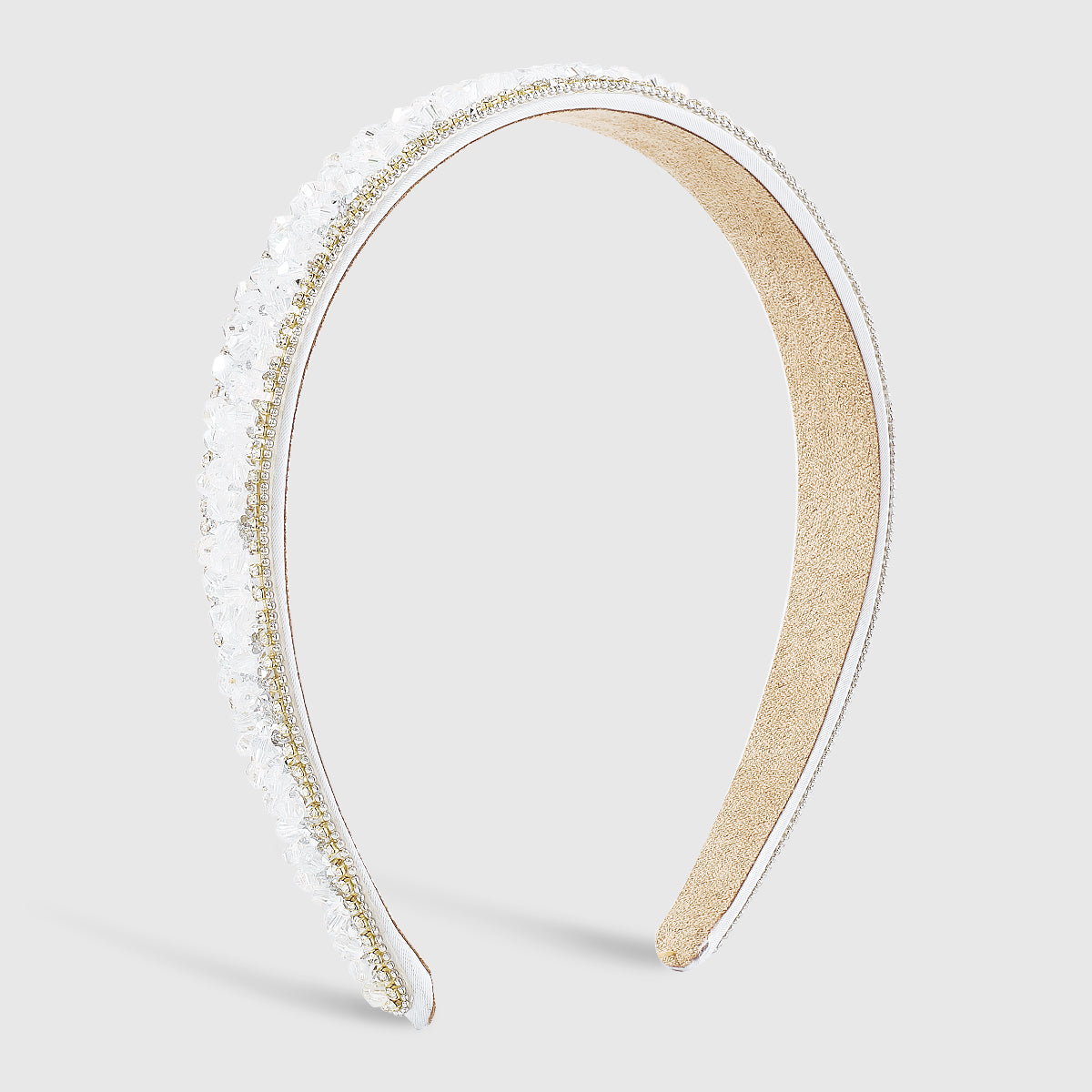 F5694 Beaded Rhinestone Lining Headband
