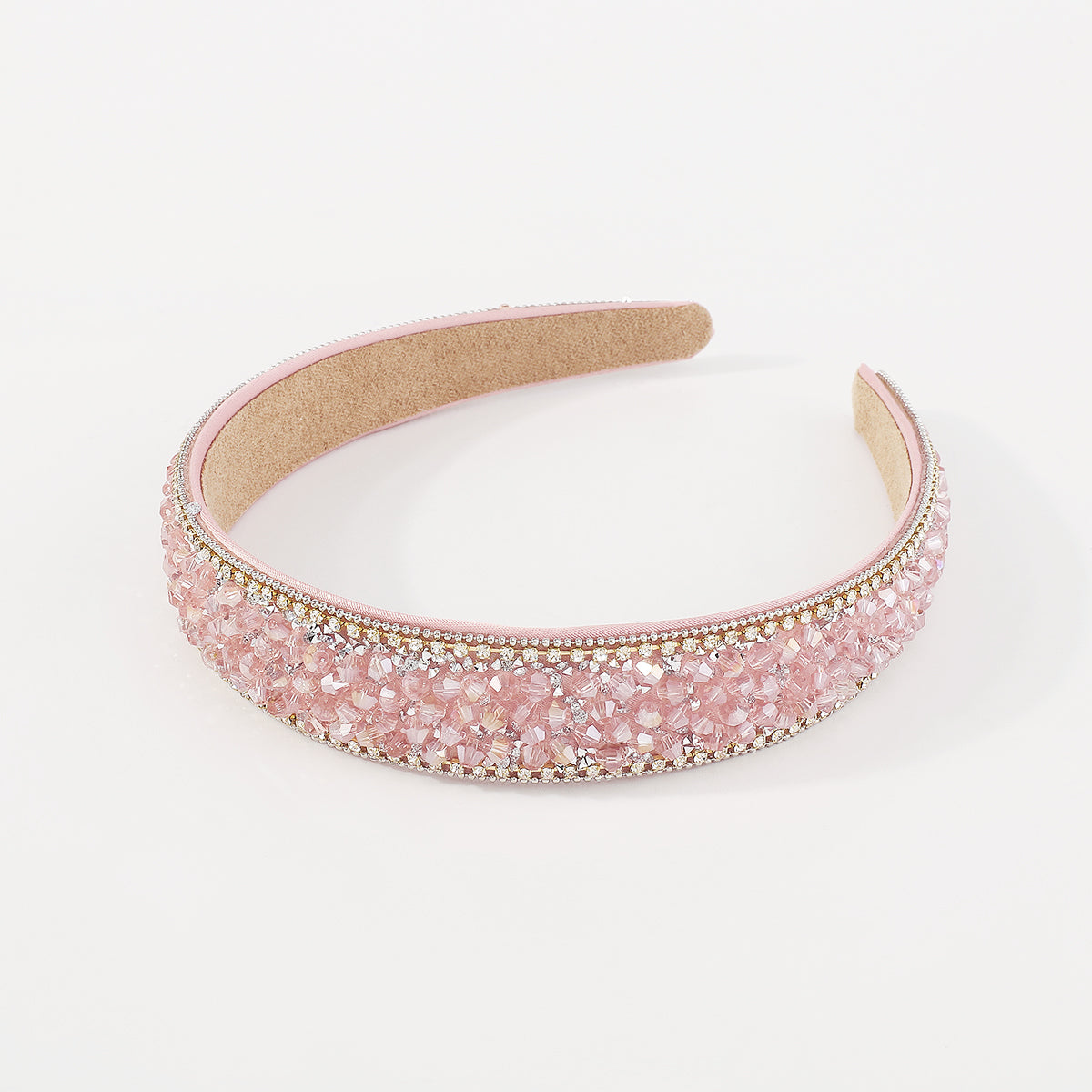 F5694 Beaded Rhinestone Lining Headband