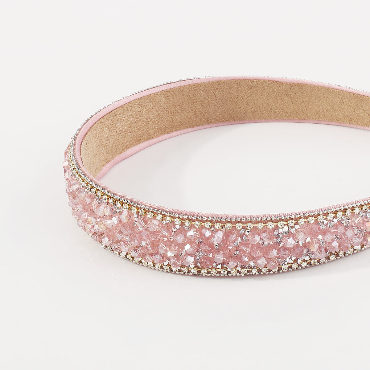 F5694 Beaded Rhinestone Lining Headband