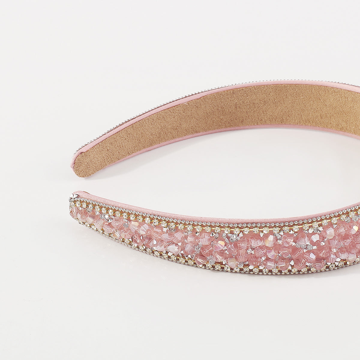 F5694 Beaded Rhinestone Lining Headband