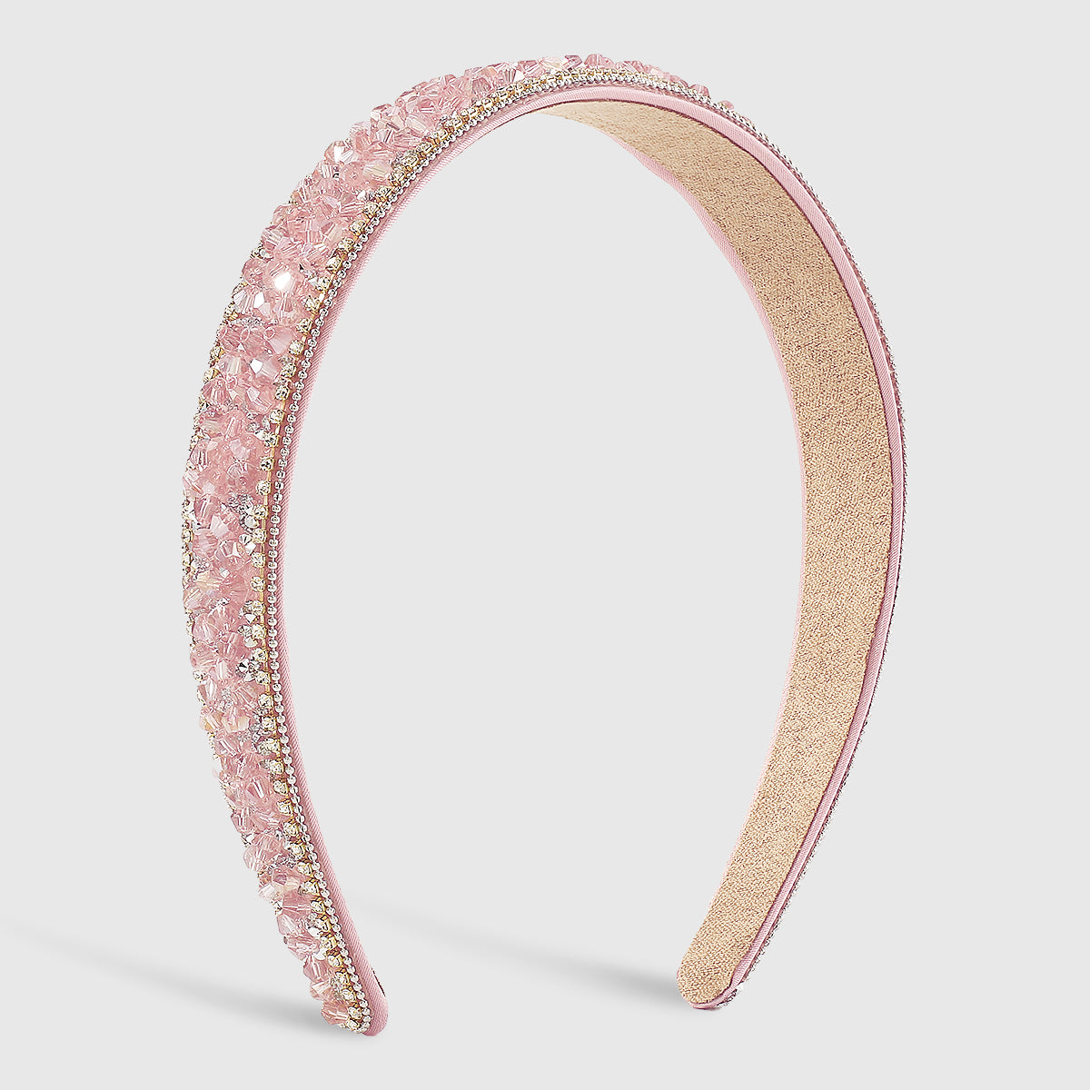 F5694 Beaded Rhinestone Lining Headband