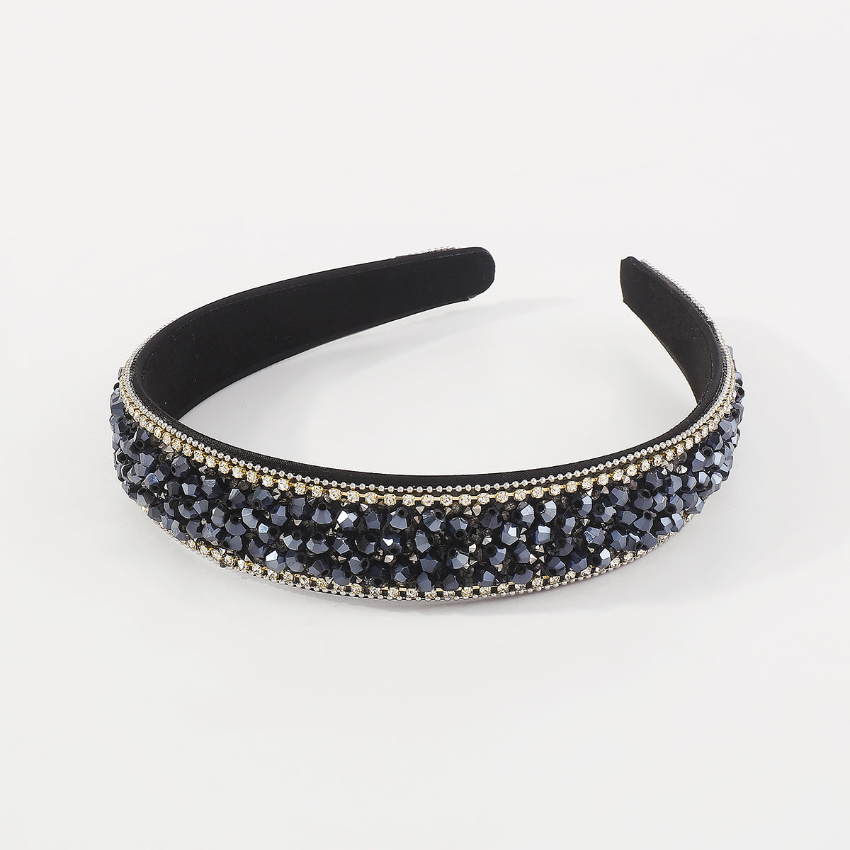 F5694 Beaded Rhinestone Lining Headband