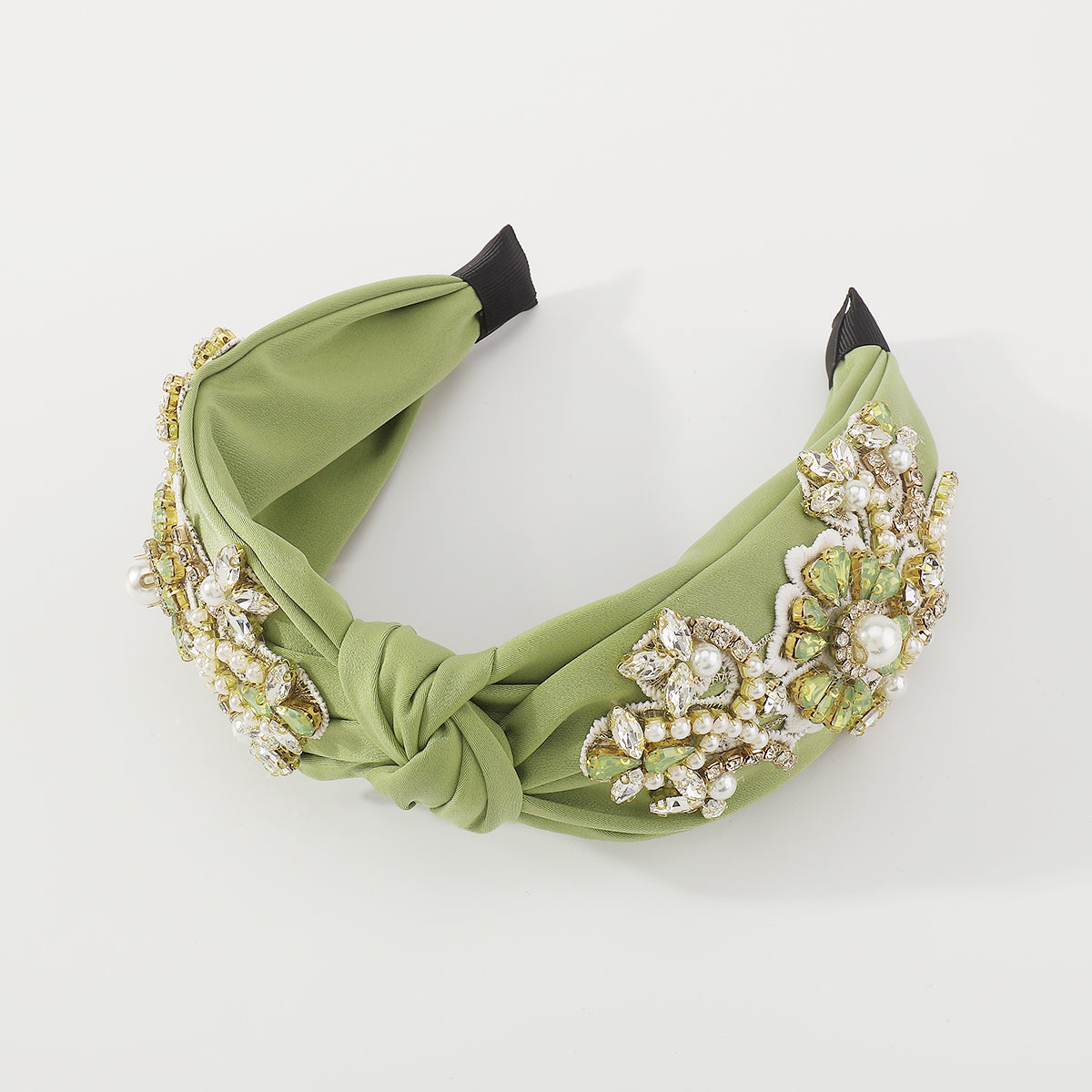 F5750 Luxury Rhinestone Pearl Top Knotted Headband