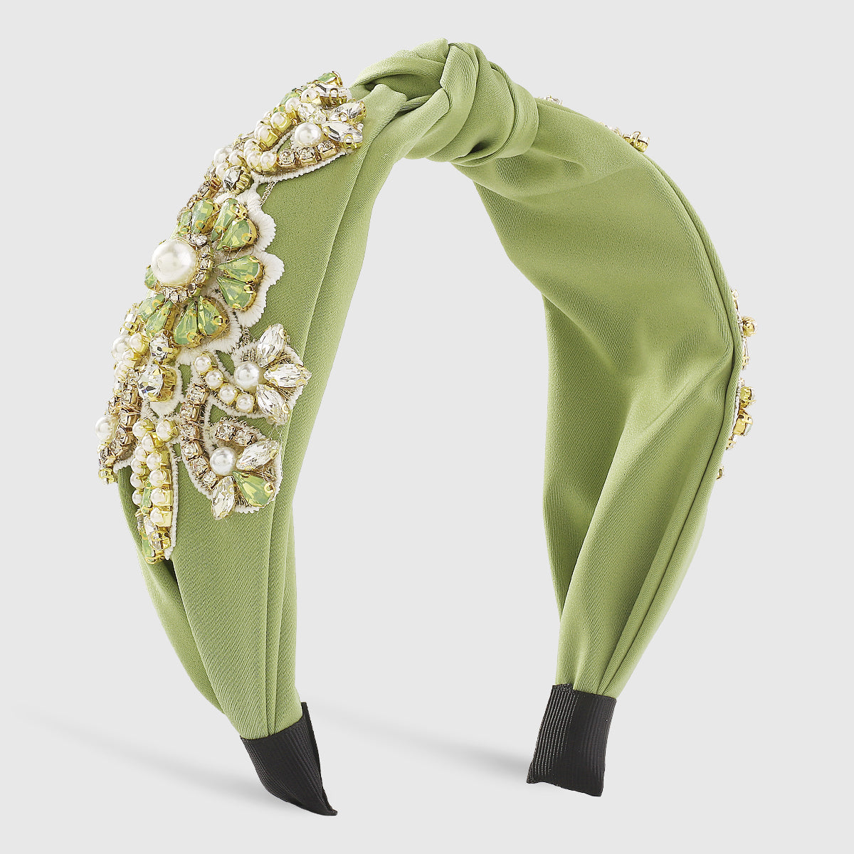 F5750 Luxury Rhinestone Pearl Top Knotted Headband