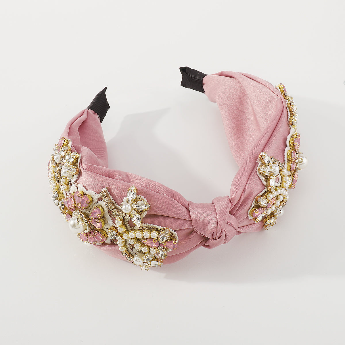 F5750 Luxury Rhinestone Pearl Top Knotted Headband