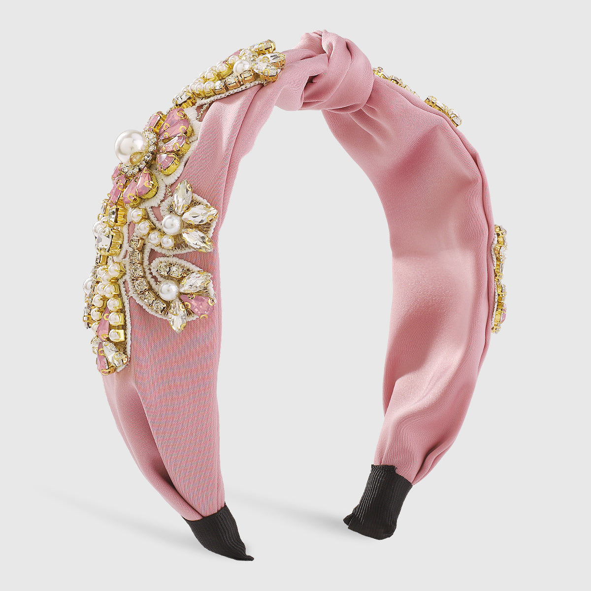 F5750 Luxury Rhinestone Pearl Top Knotted Headband