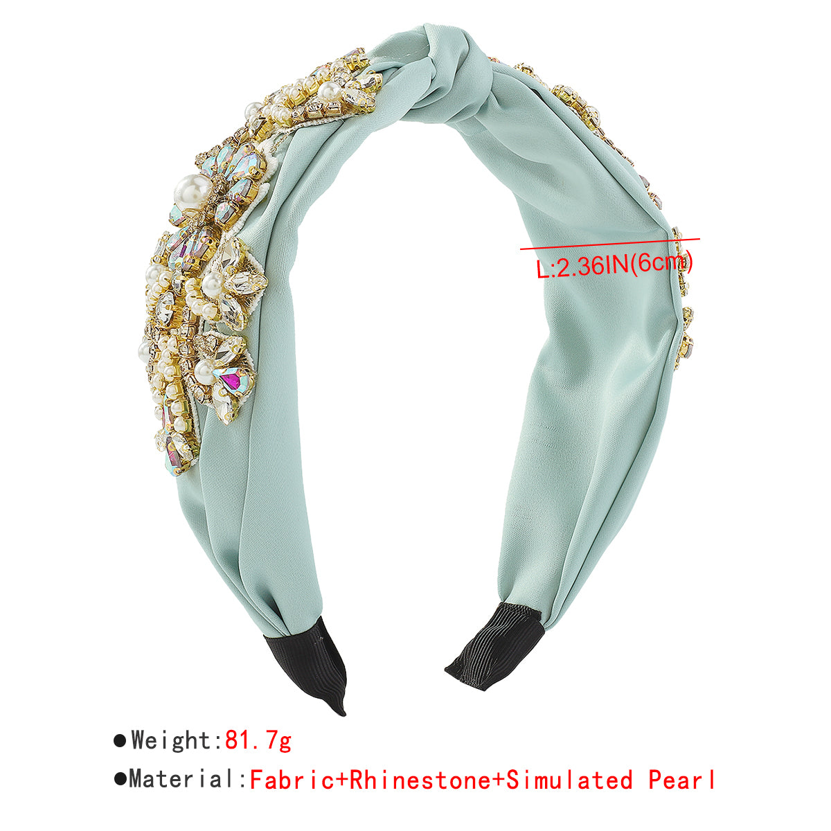 F5750 Luxury Rhinestone Pearl Top Knotted Headband