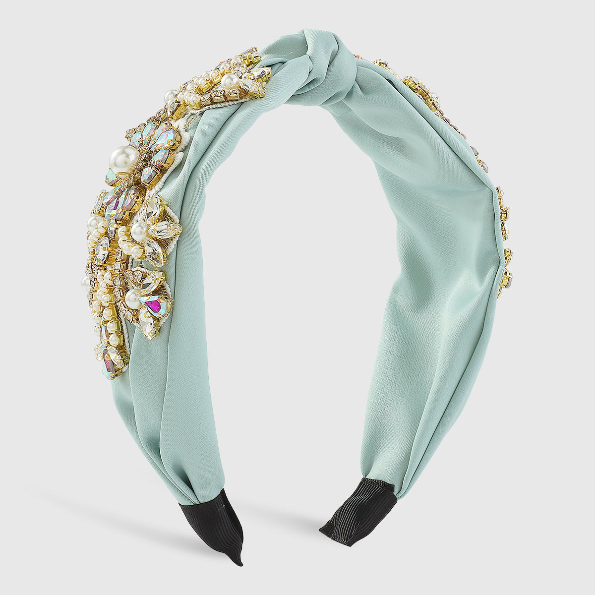 F5750 Luxury Rhinestone Pearl Top Knotted Headband