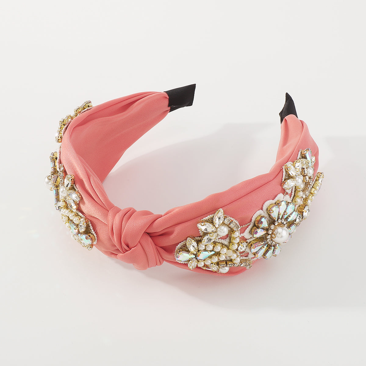 F5750 Luxury Rhinestone Pearl Top Knotted Headband