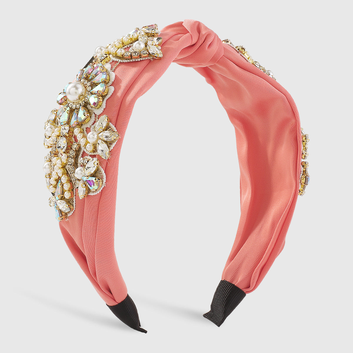 F5750 Luxury Rhinestone Pearl Top Knotted Headband