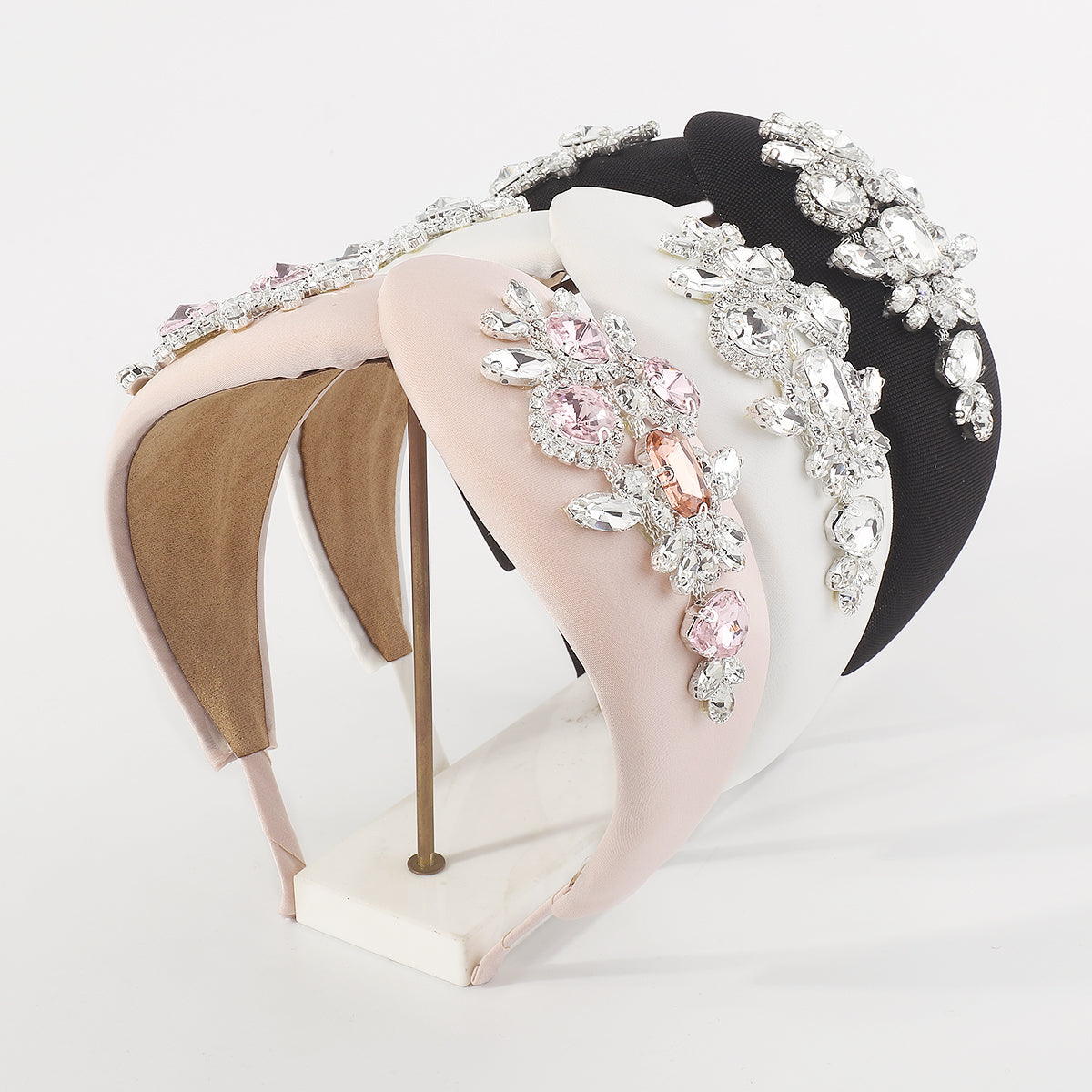 F5756 Luxury Lightly Padded Cross Wedding Headband