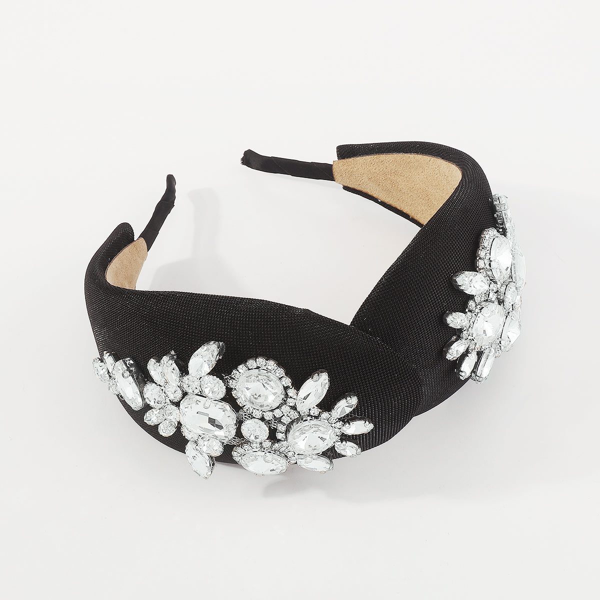F5756 Luxury Lightly Padded Cross Wedding Headband