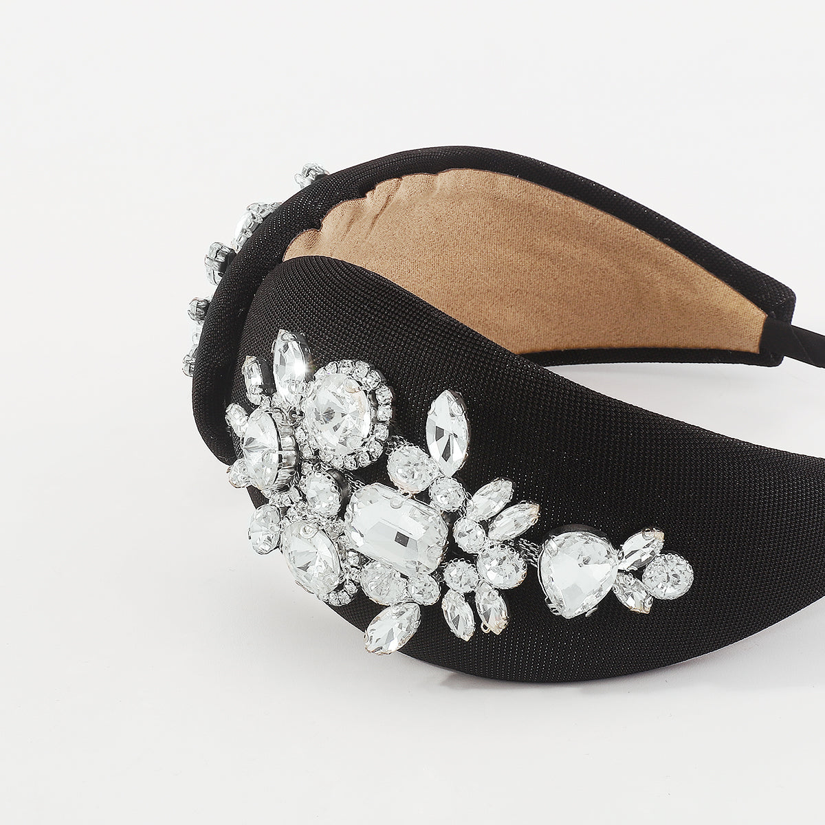F5756 Luxury Lightly Padded Cross Wedding Headband