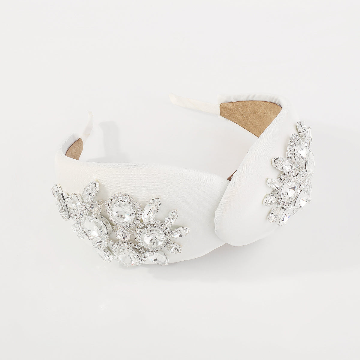 F5756 Luxury Lightly Padded Cross Wedding Headband