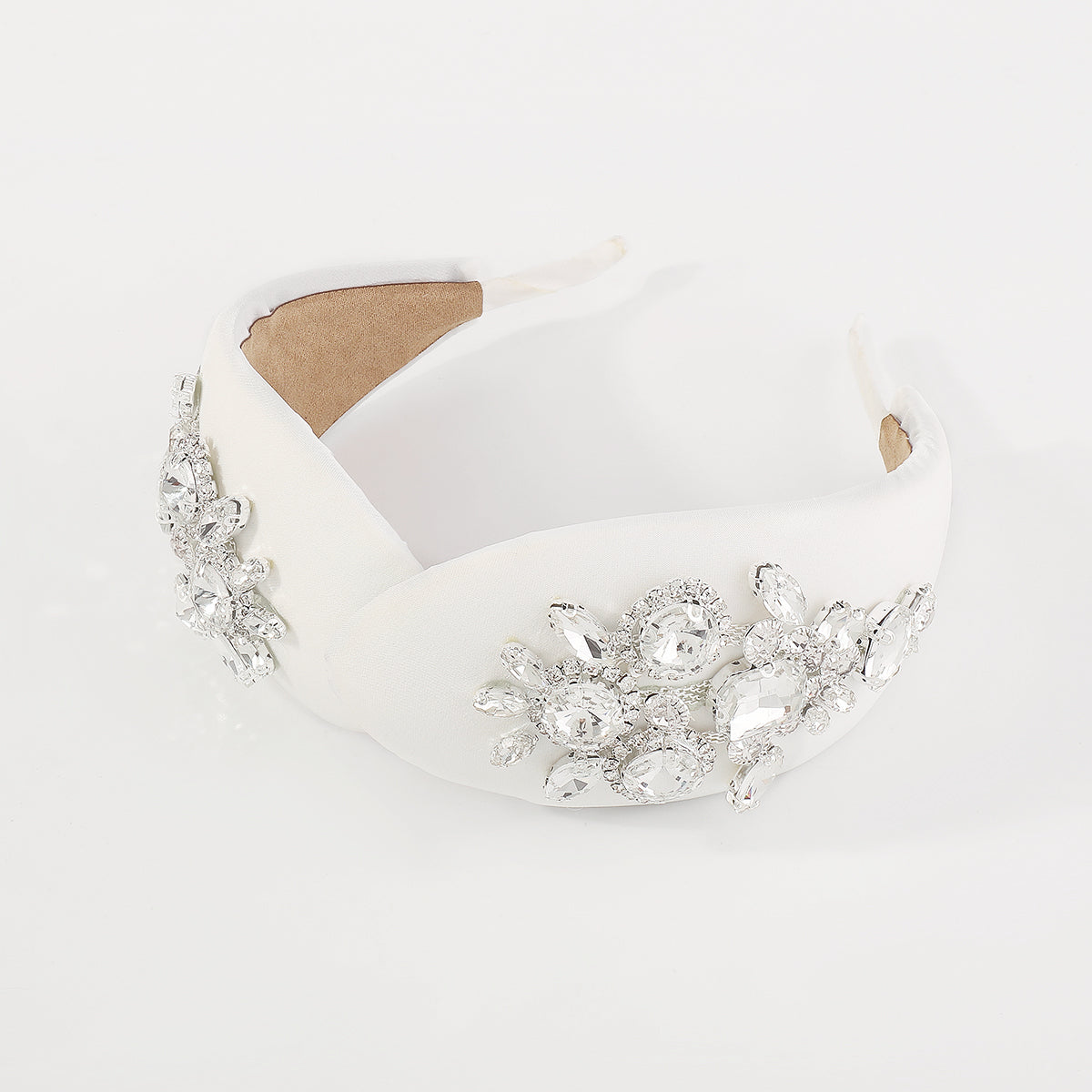 F5756 Luxury Lightly Padded Cross Wedding Headband