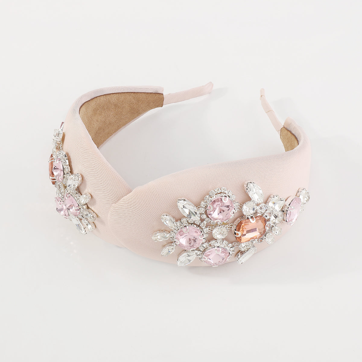 F5756 Luxury Lightly Padded Cross Wedding Headband