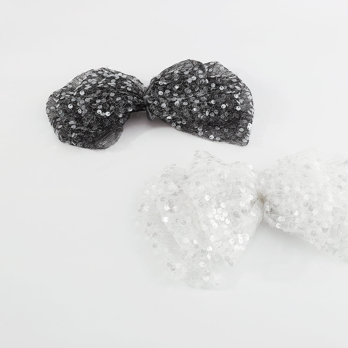 F5773 Lace w/Sequins Mesh Bow Hair Clips Barrettes