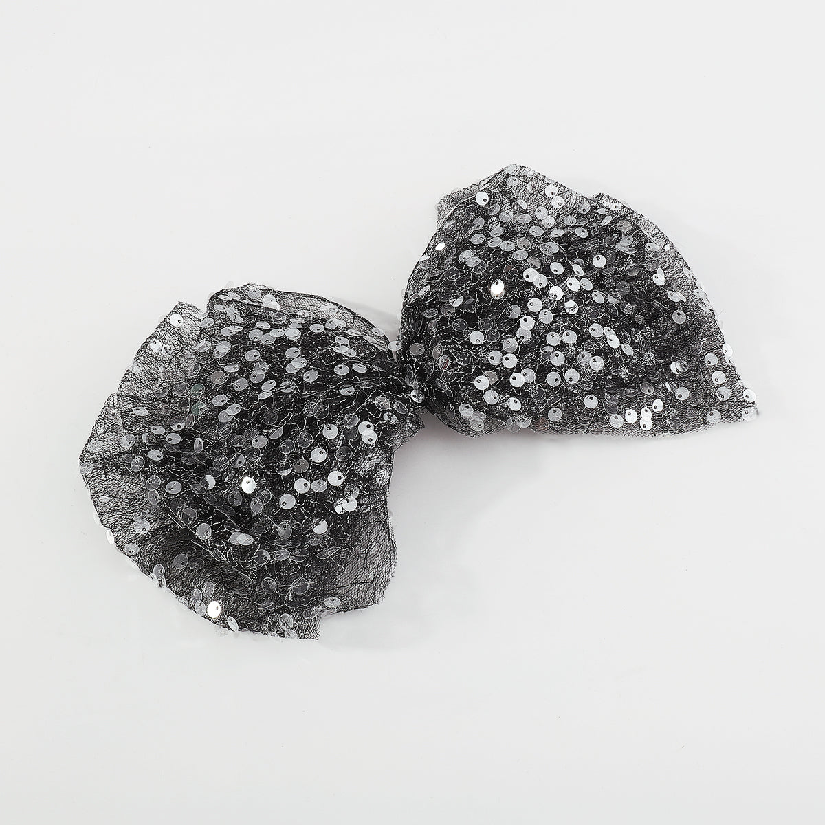 F5773 Lace w/Sequins Mesh Bow Hair Clips Barrettes
