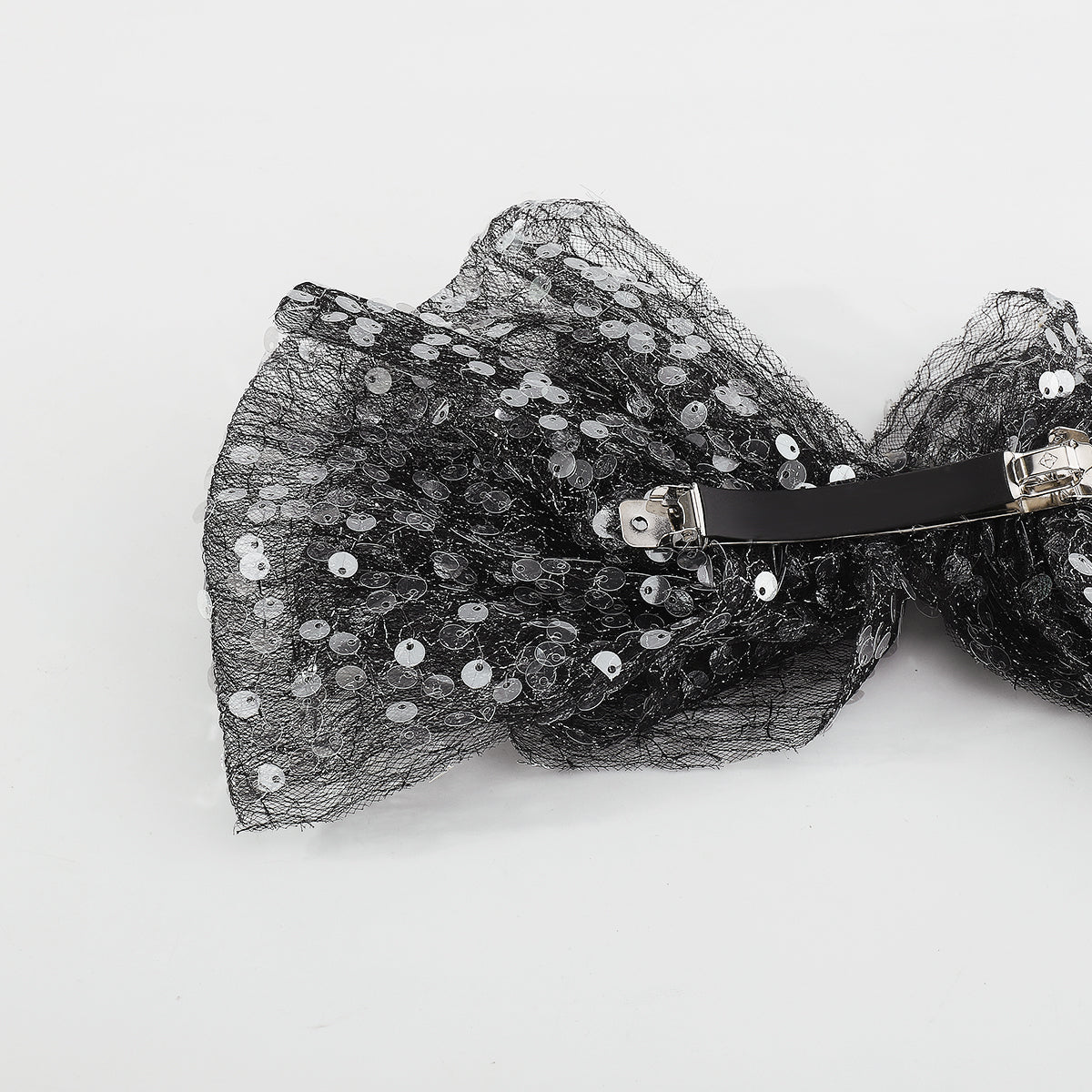 F5773 Lace w/Sequins Mesh Bow Hair Clips Barrettes
