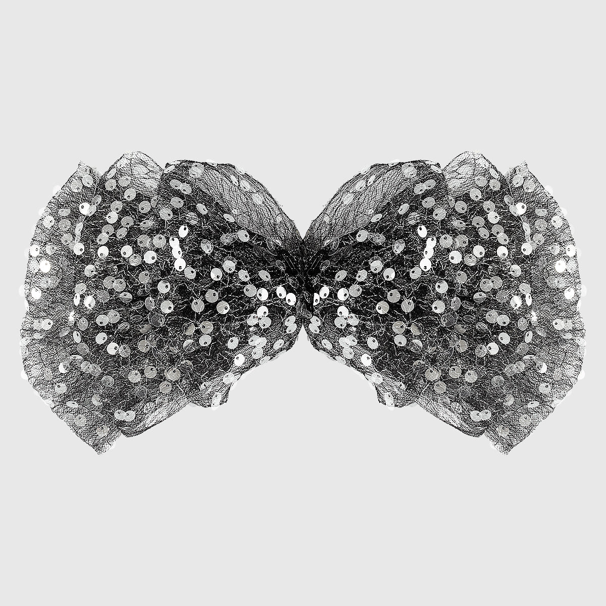 F5773 Lace w/Sequins Mesh Bow Hair Clips Barrettes