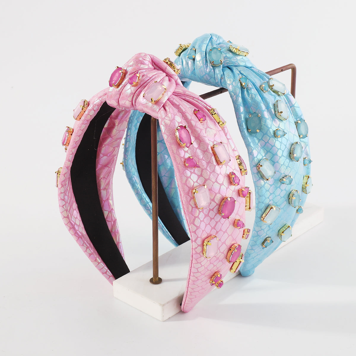 F5783 Mermaid Shinny Fabric w/Crystal Topknot Headband
