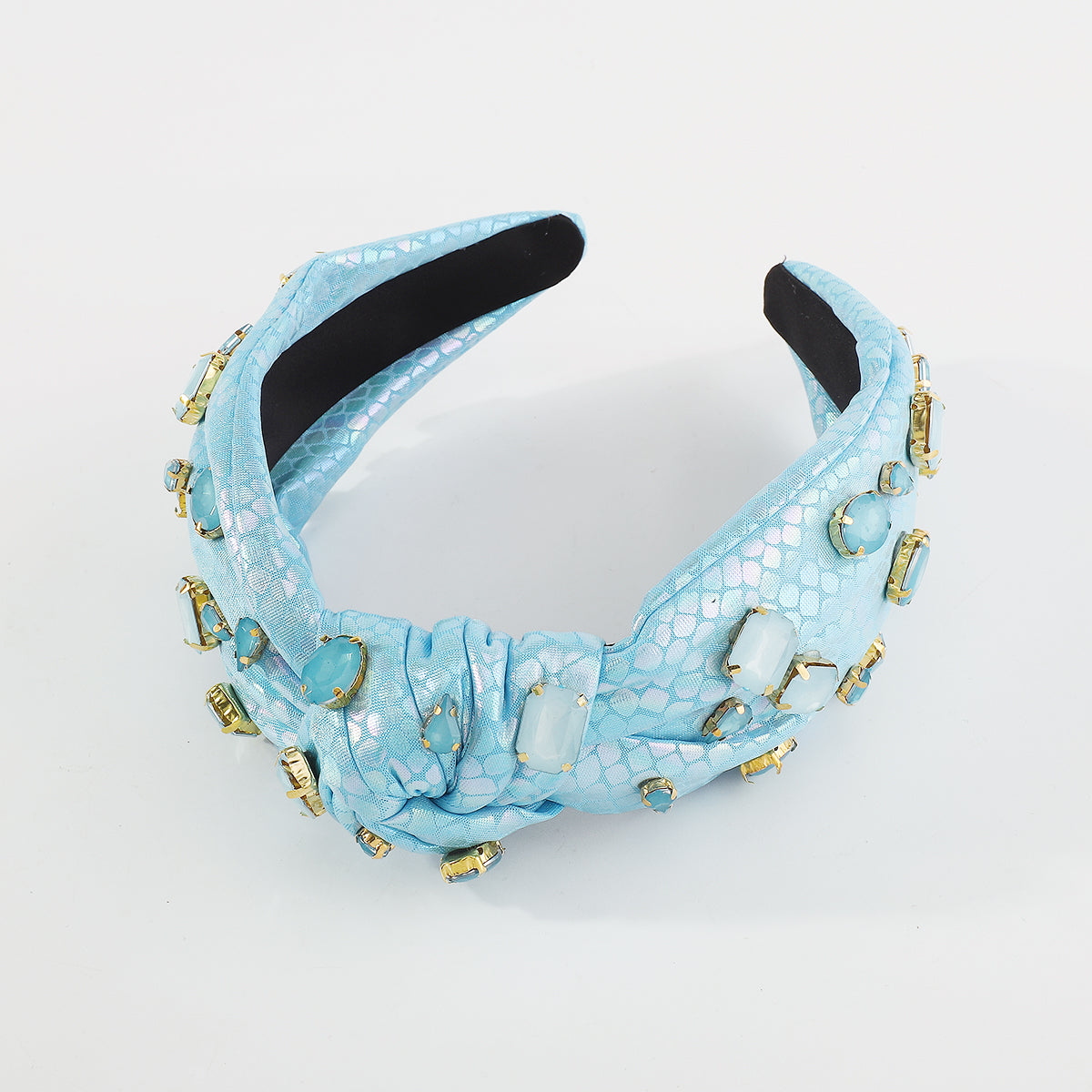 F5783 Mermaid Shinny Fabric w/Crystal Topknot Headband