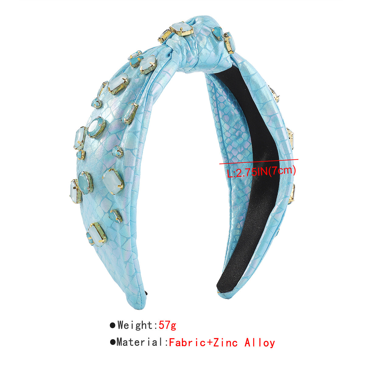 F5783 Mermaid Shinny Fabric w/Crystal Topknot Headband