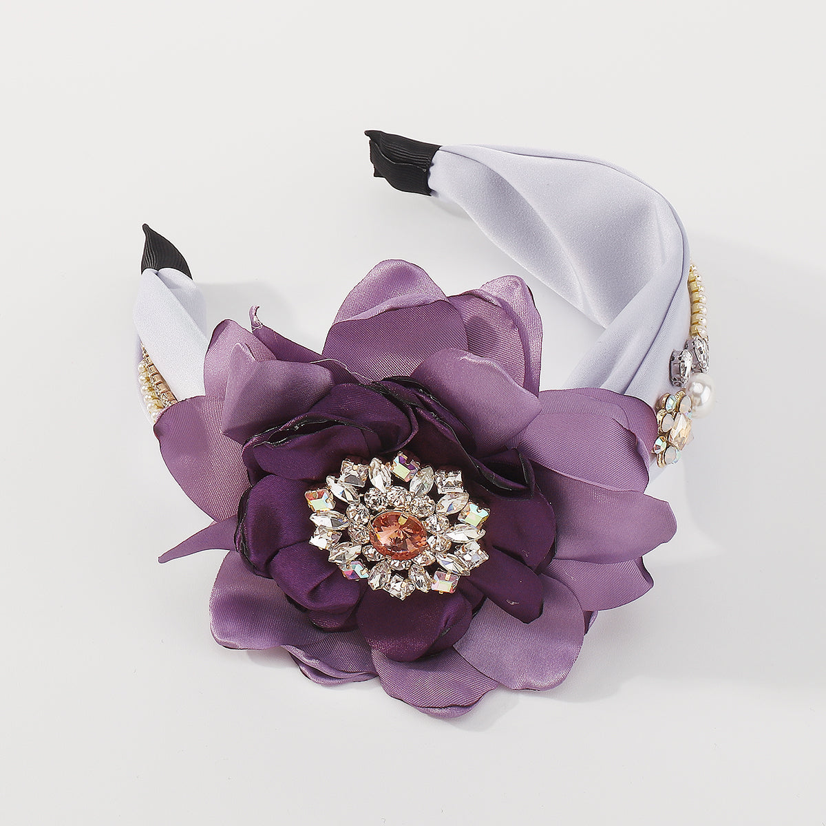 F5786 Luxury Large Flower Crystal Pearl Headband