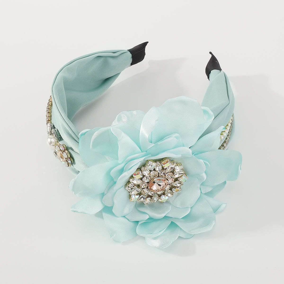 F5786 Luxury Large Flower Crystal Pearl Headband