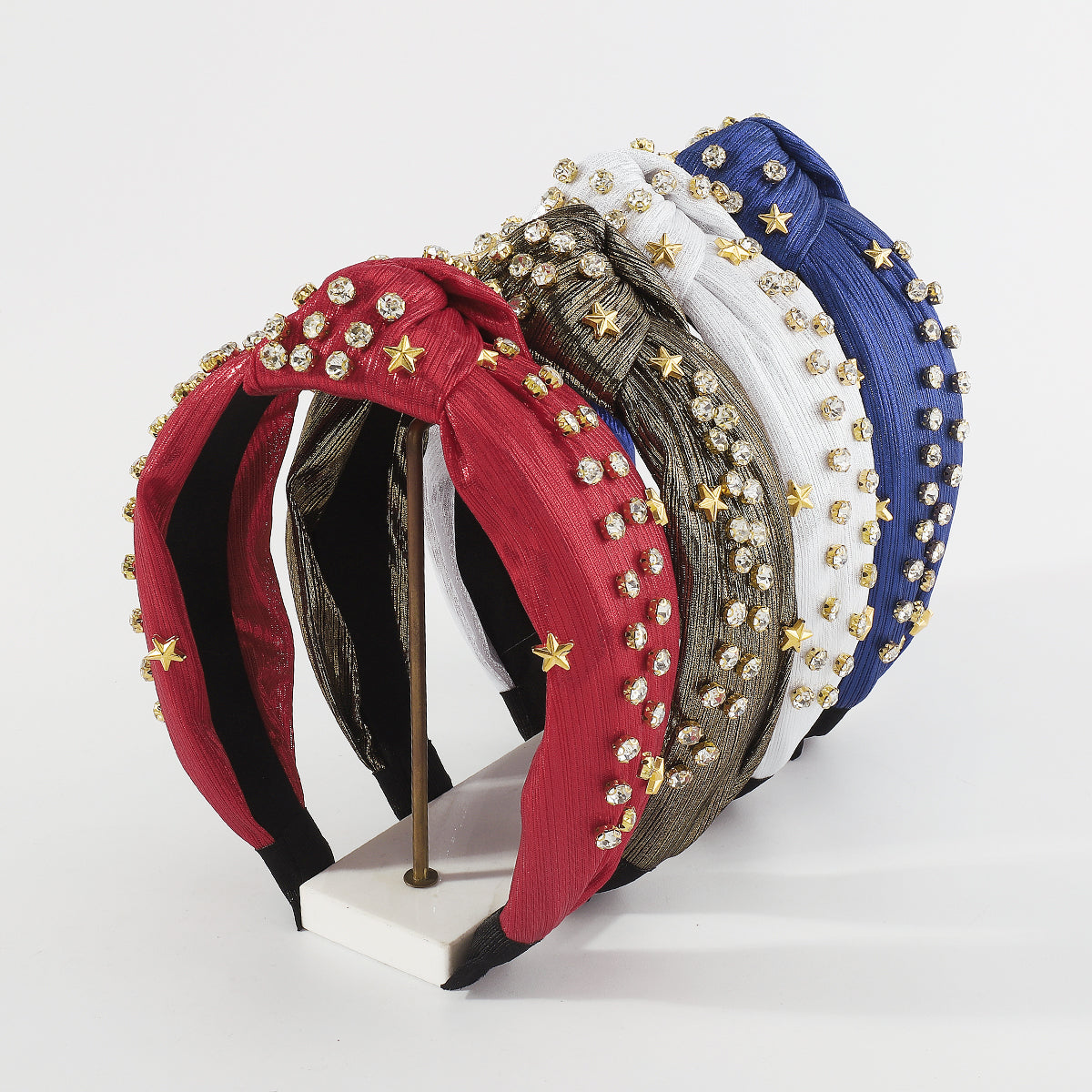 F5804 4th of July Star Top Knot Headbands