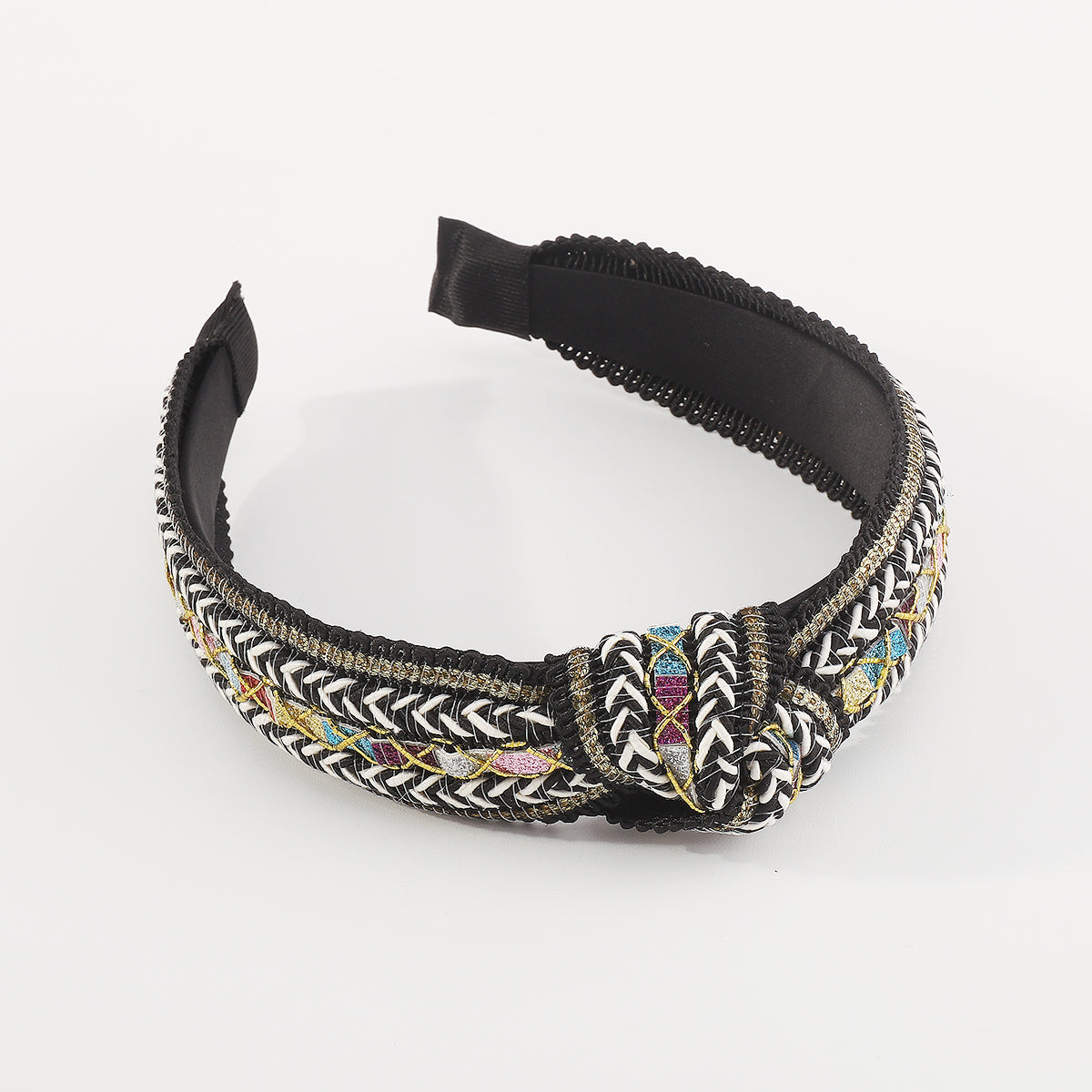 F5863 Bohemia Sequins Raffia Topknot Headband