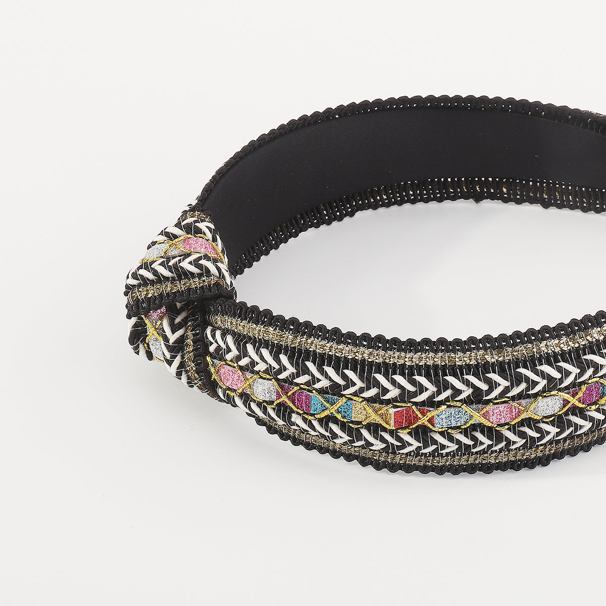 F5863 Bohemia Sequins Raffia Topknot Headband