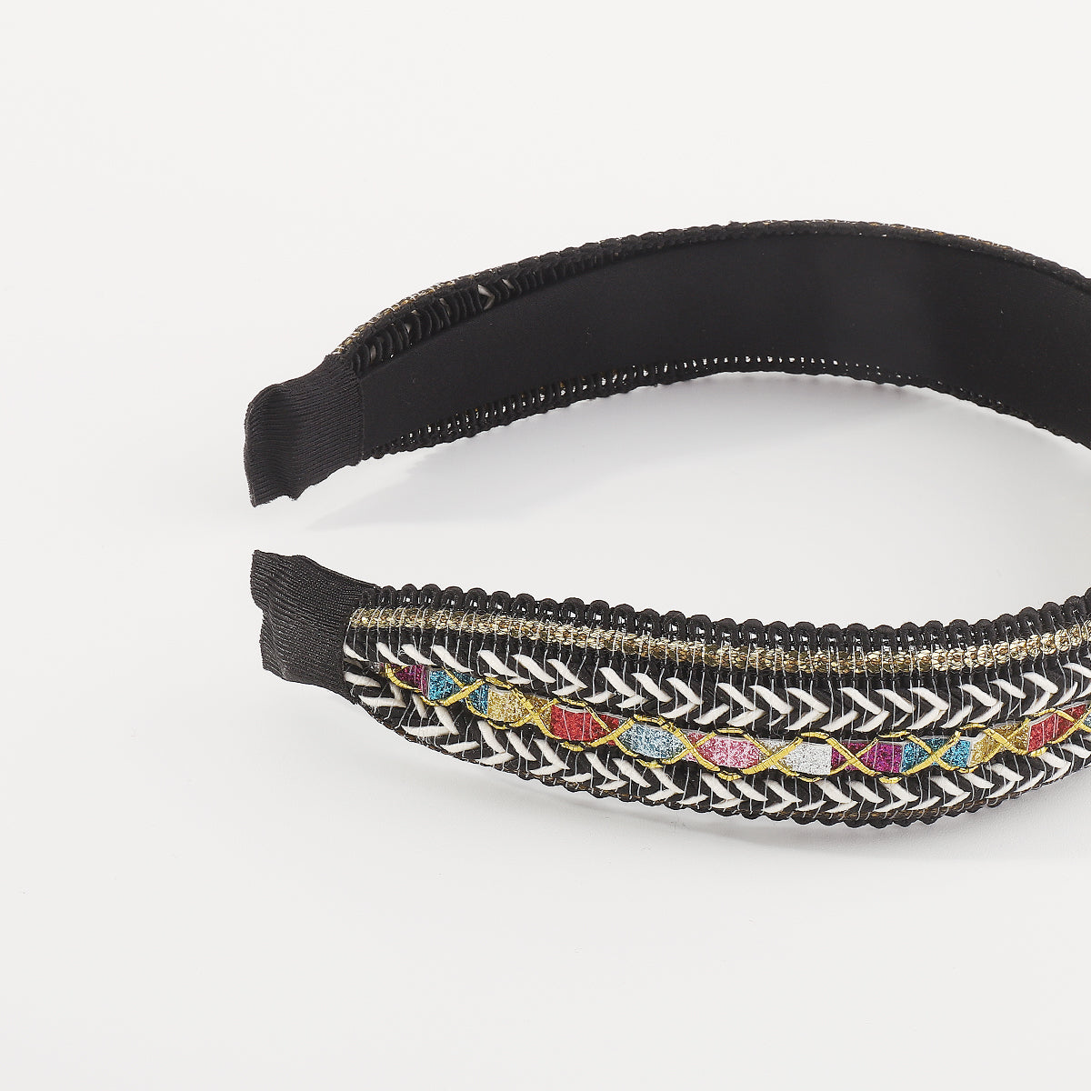 F5863 Bohemia Sequins Raffia Topknot Headband